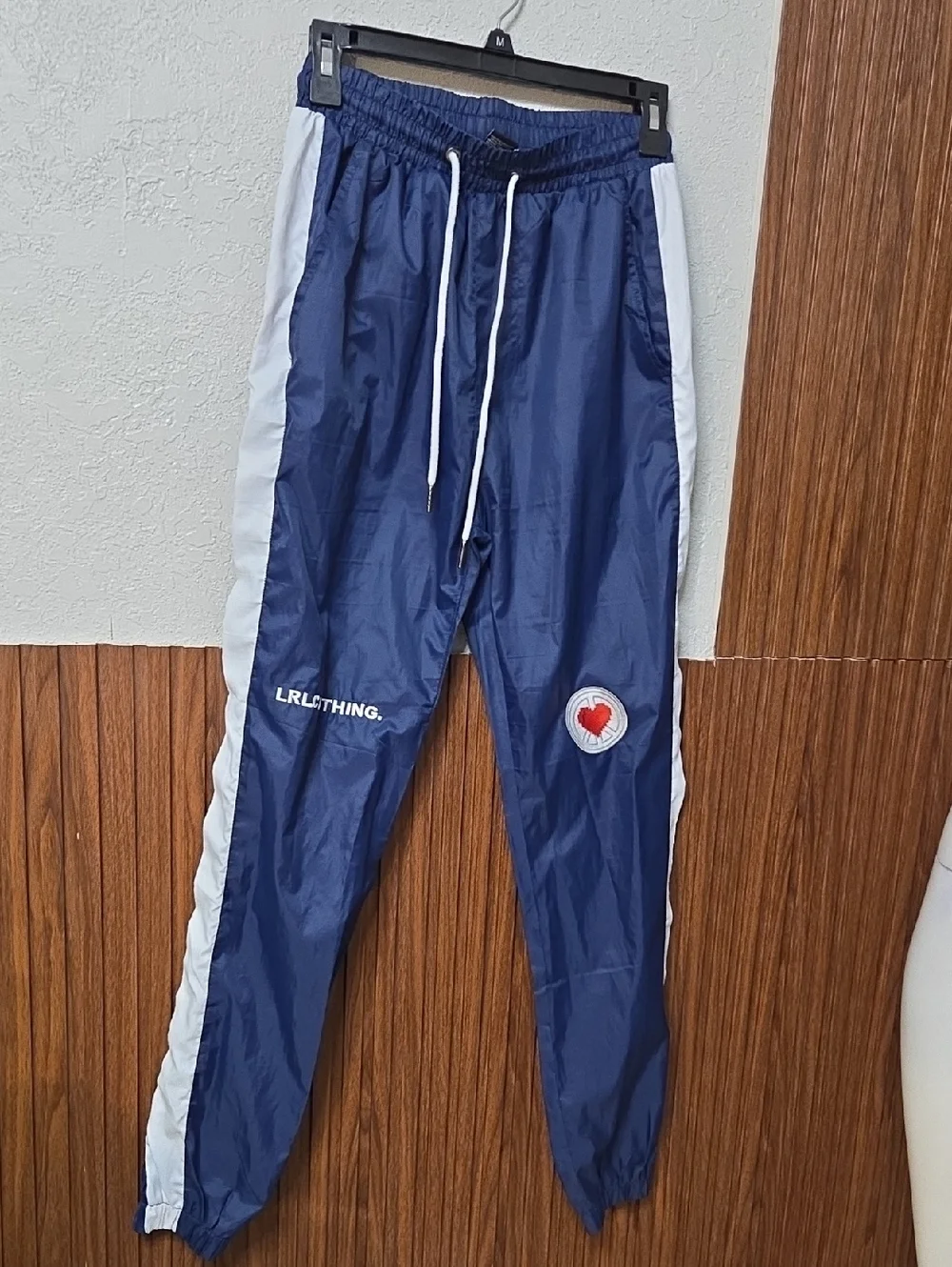 Navy and White Mens  Track Pants Small Size